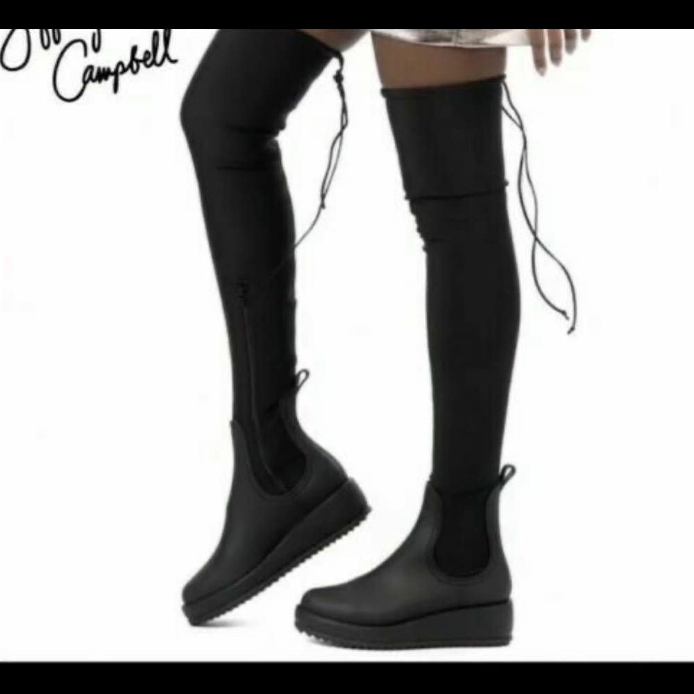 Jeffrey Campbell Monsoon Neoprene Over the Knee Boots